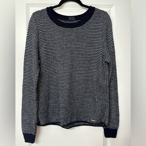 Paul & Shark Sweater Made In Italy Virgin Wool Knit Blue White Sz M #257